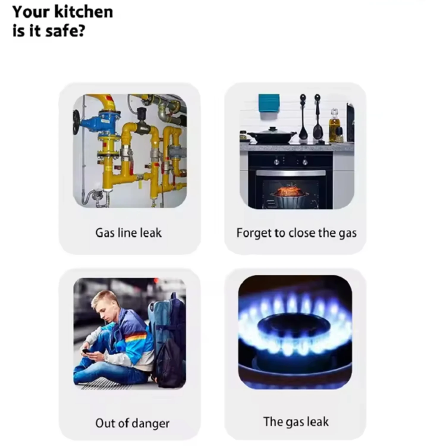 Detector inteligente de vazamento de gás natural, wi-fi, controle por aplicativo, digital, led, alarme de gás combustível, alta sensibilidade, plugue ue