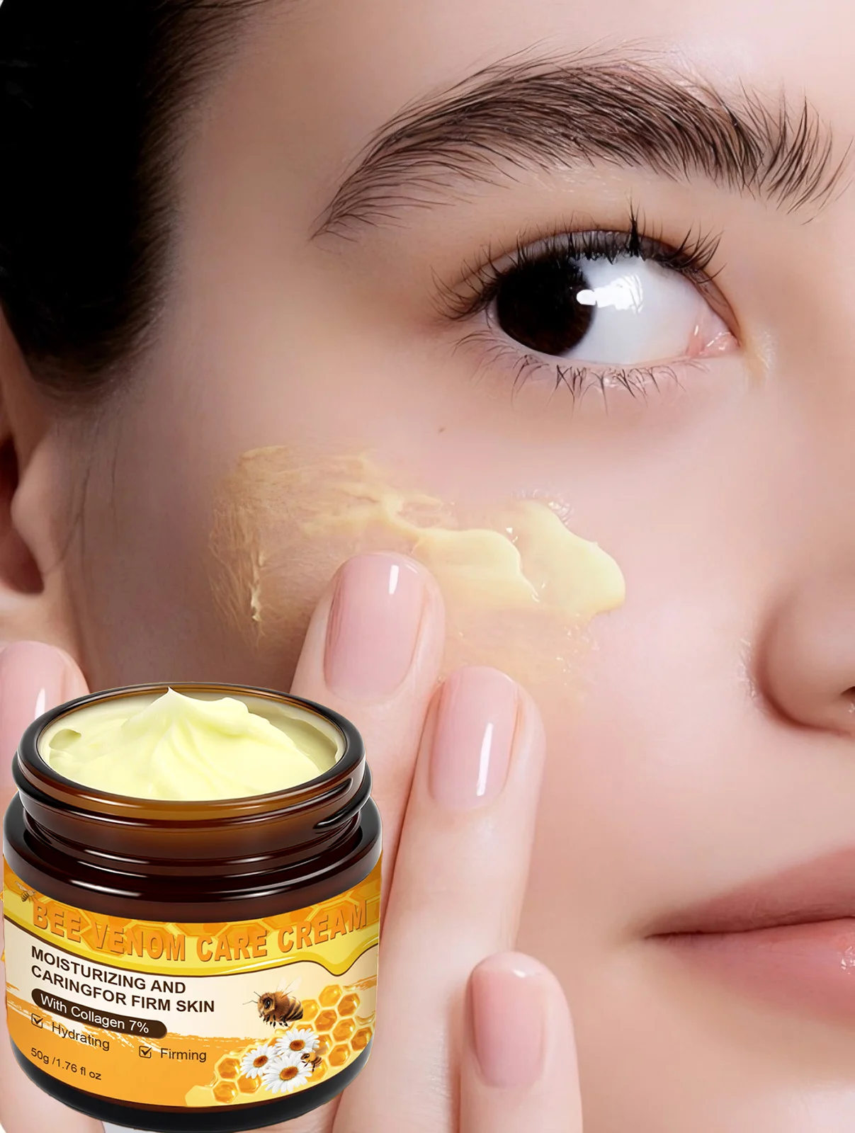 Velen de abelha hidratante para lifting facial, reafirmante, reduz linhas finas, bolsas para os olhos, caixa de presente para clareamento e cuidados com a pele para mulheres