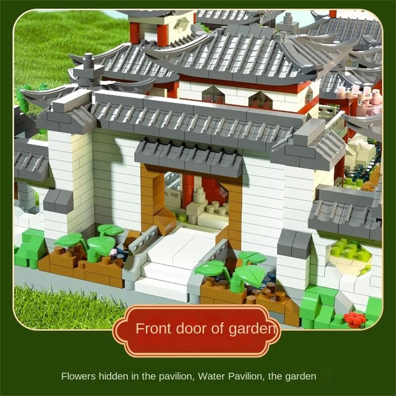 Suzhou jardim quebra-cabeça micro montagem de partículas tipo bloco de construção estilo étnico brinquedo de bloco de construção