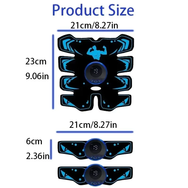 USB ricaricabile EMS stimolatore muscolare bracci addominali 3 in 1 pad da allenamento wireless intelligente fitness addominale trainer corpo dimagrante