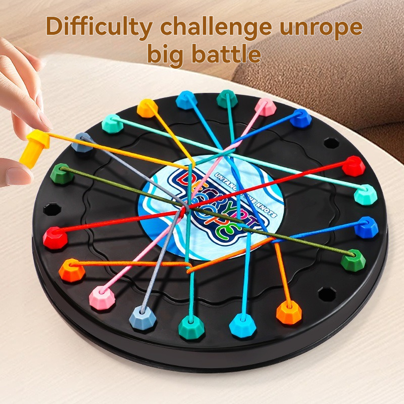 New Kid Rope Knots Puzzle Gra planszowa Color Line Twisted Connected Ropes Logic Thinking Gra stołowa Interaktywna zabawka dla rodziców i dzieci