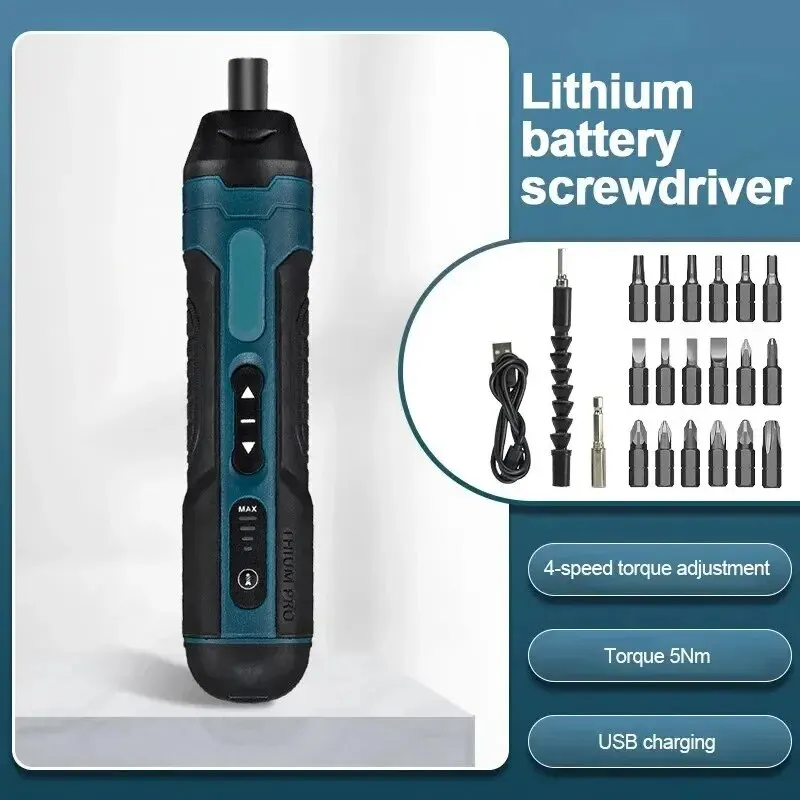 Mini Cordless Electric Screwdriver 1300mah Rechargeable Adjustment Power Drill Multi-function Disassembly Torque Repair Tools