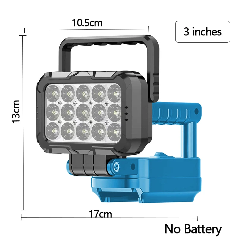 For Makita 18V Battery LED Work Light With USB Port 3 inch Portable Flashlight Flood Lights Cordless Outdoor Tool Lamp BL1830