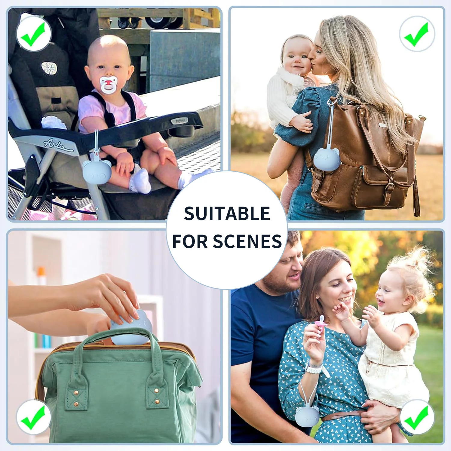 Borsa porta ciuccio in Silicone da 1 pezzo, contenitore portaoggetti per ciuccio portatile, accessori per custodie per contenitori per passeggino