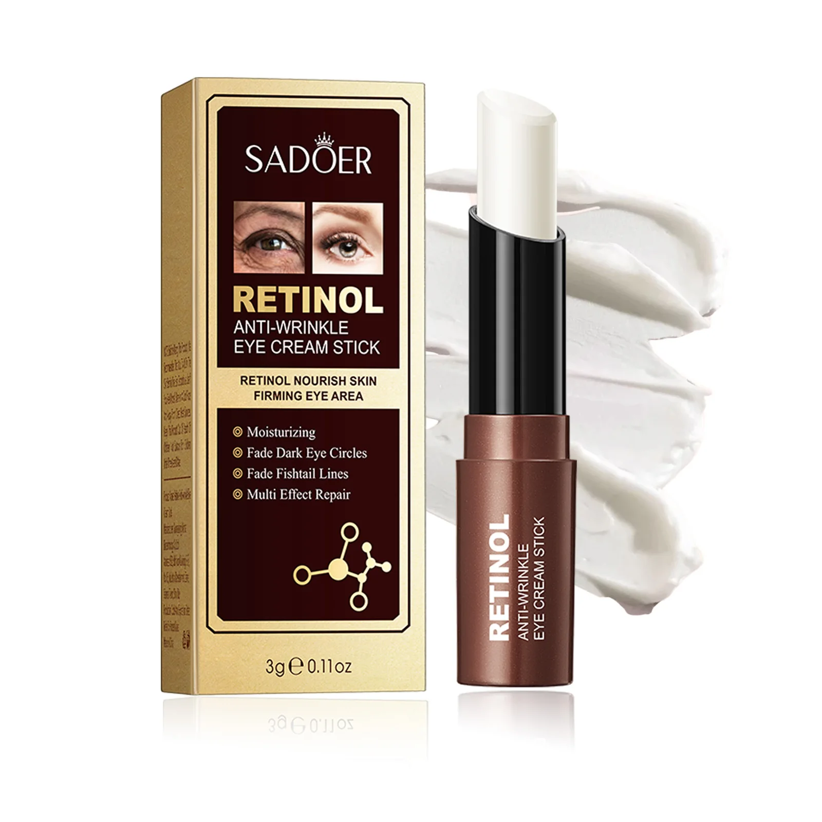 Creme para os olhos com retinol, reduz olheiras e rugas, hidrata e aperta os olhos, creme para os olhos, produto coreano para cuidados com os olhos