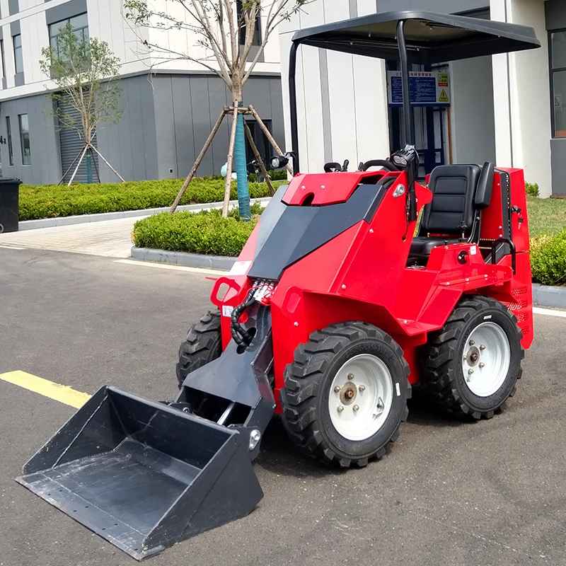 Customized Cheapest EPA EURO5 skid steer loader stand behind mini track skid steer loader with Optional Attachment