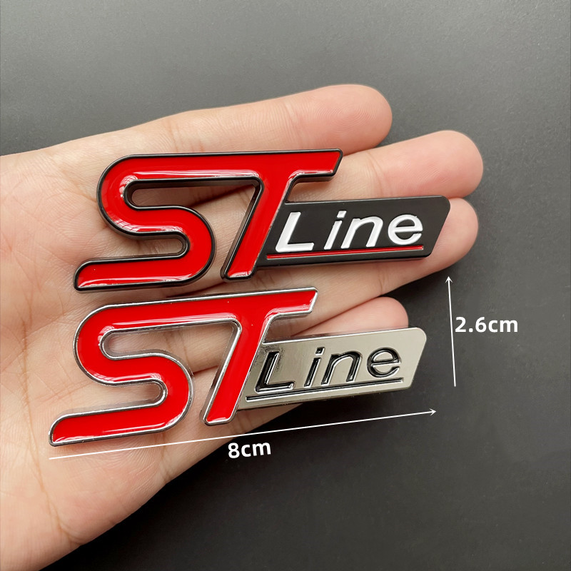Logotipo de Metal 3D, emblema de línea ST, insignia para maletero de coche para Ford Edge Puma Kuga Mondeo Fiesta Ecosport Focus ST, accesorios adhesivos de línea