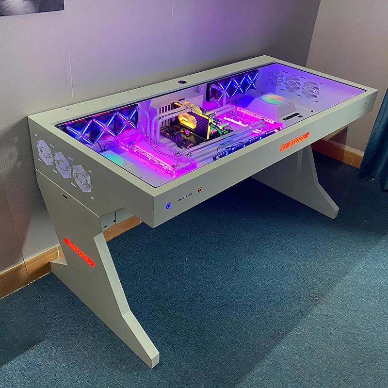 Computer case all-in-one table fully transparent cool sci-fi water-cooled gaming table shipping consultation merchants