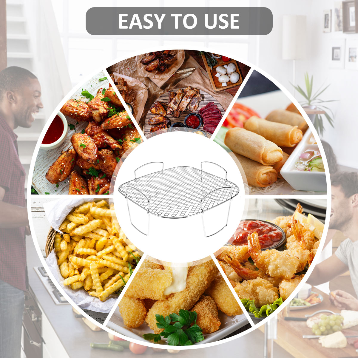 Multifunctional Roasting Rack Compatible Airfryer Dehydrator BBQ Rack Steamer Roasting Cooking Tools for Air Fryer Accessories