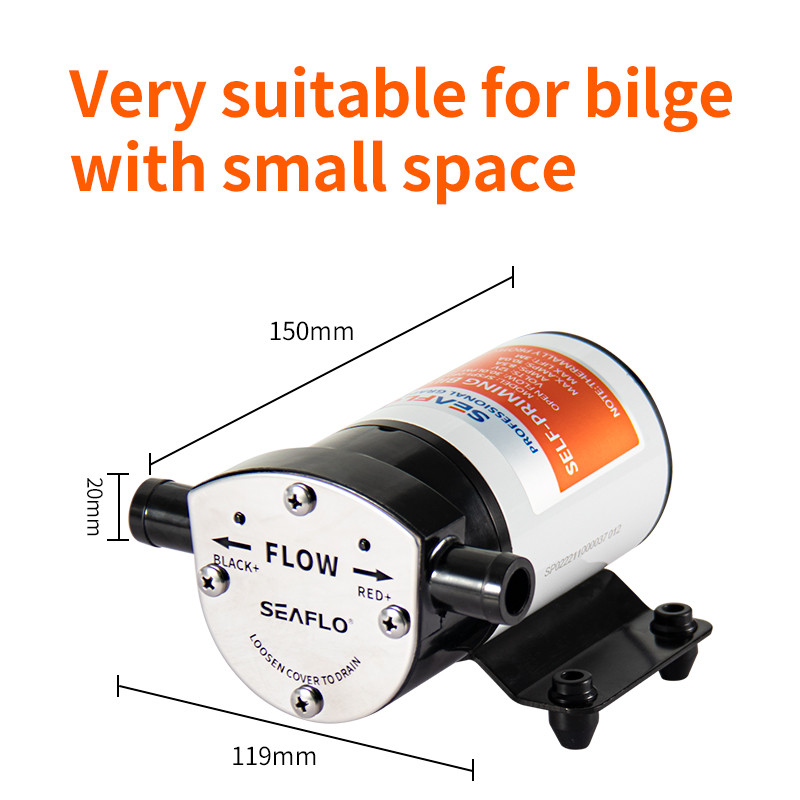 Bomba de drenaje para lancha motora, bomba de sentina eléctrica de 12V CC, impulsor centrífugo de yate de gran flujo marino, bomba autocebante