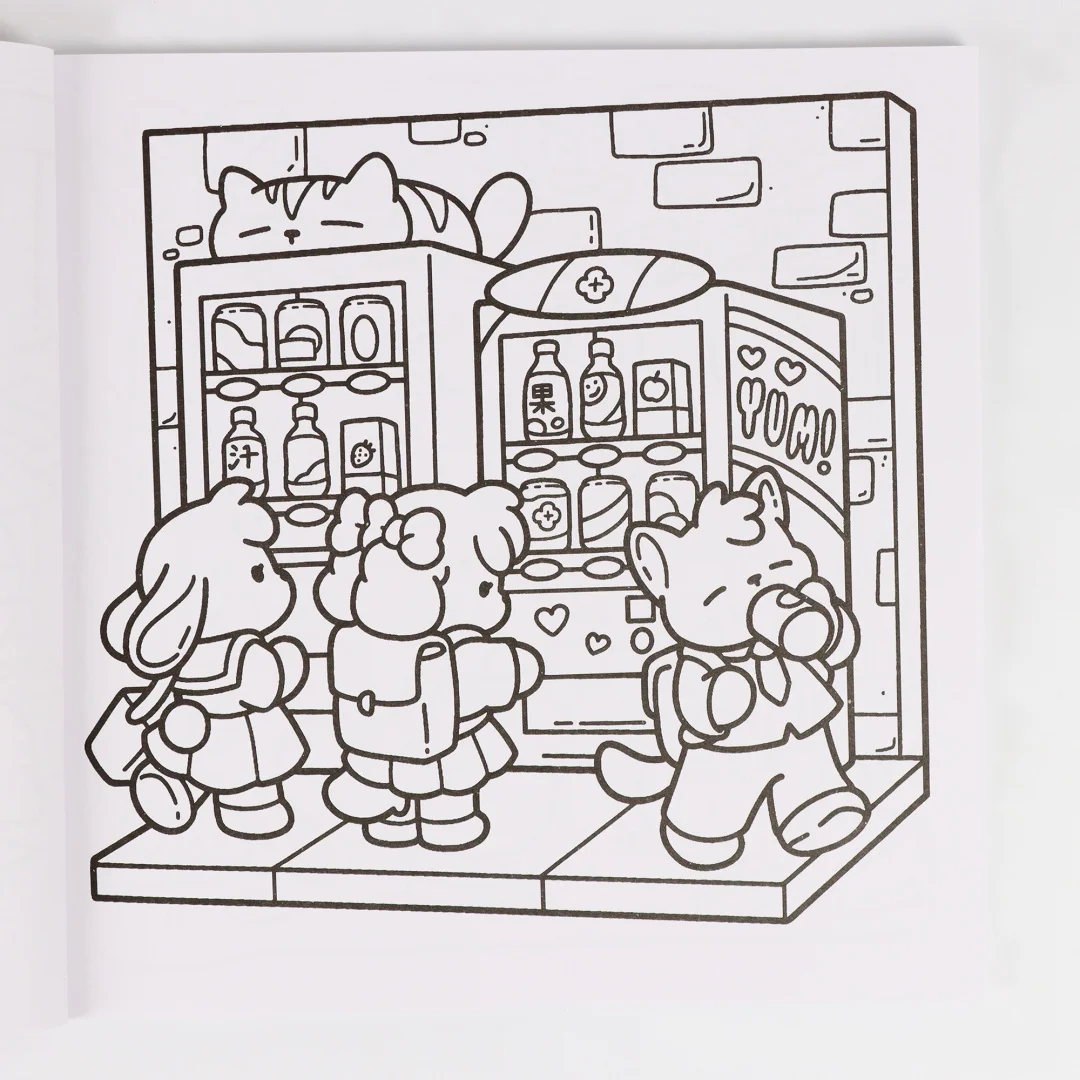 Cozy Japan: Cute Coloring Book for Adults and Teens with Charming Characters and Delightful Japanese Scenes for Relaxation