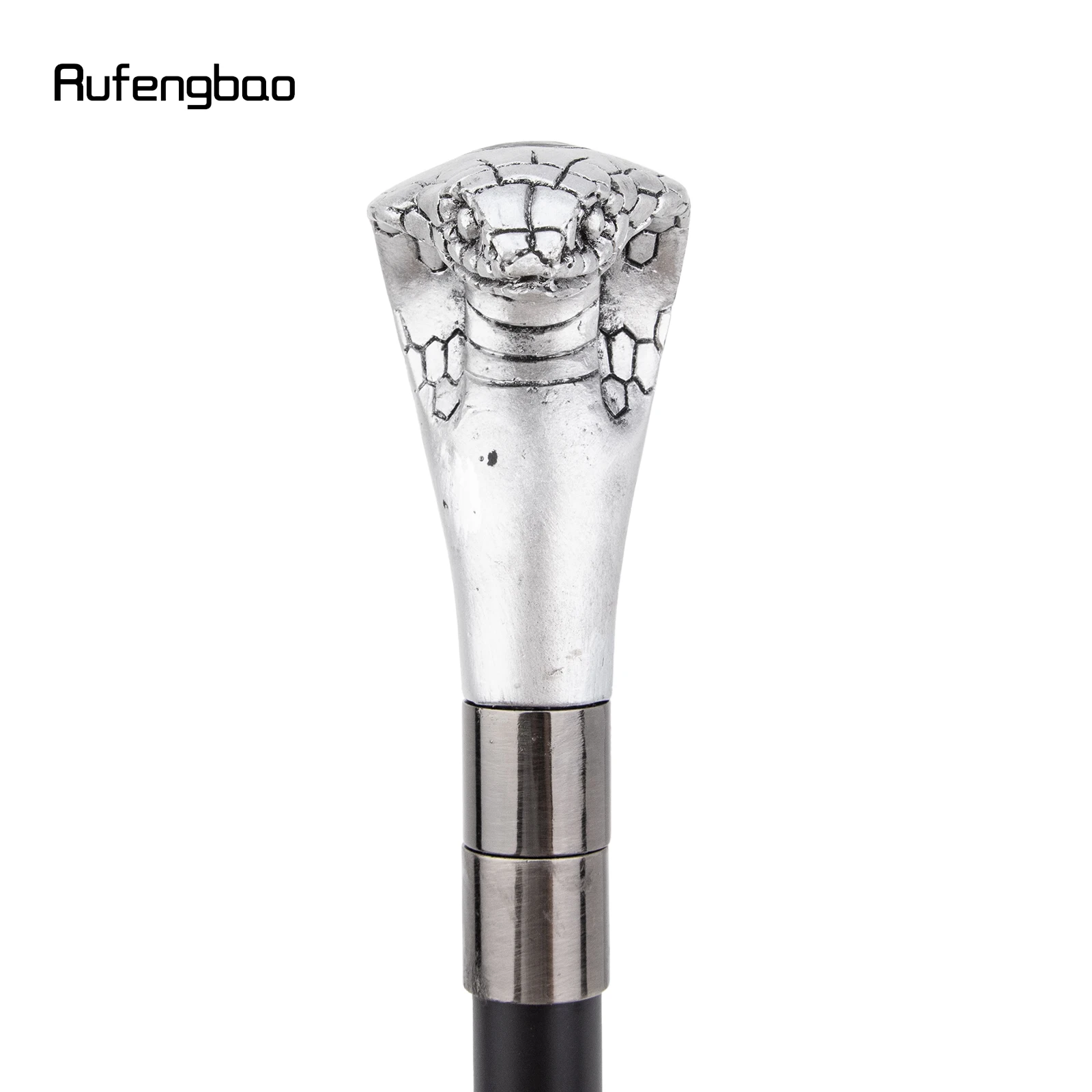 Witte Hars Slang Cobra Hoofd Wandelstok Mode Decoratieve Stalen Stok Gentleman Elegante Cosplay Riet Knop Crosier 95cm