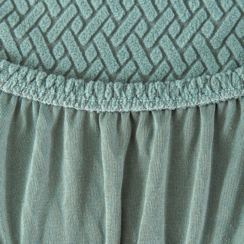 Long checkered jacquard chair cushion cover, solid color elastic chair cover, household dining chair cover