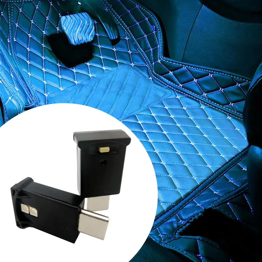 Lámpara de ambiente Interior ajustable tipo C para coche, luz LED ambiental, 8 colores, RGB, gradiente dinámico, brillo