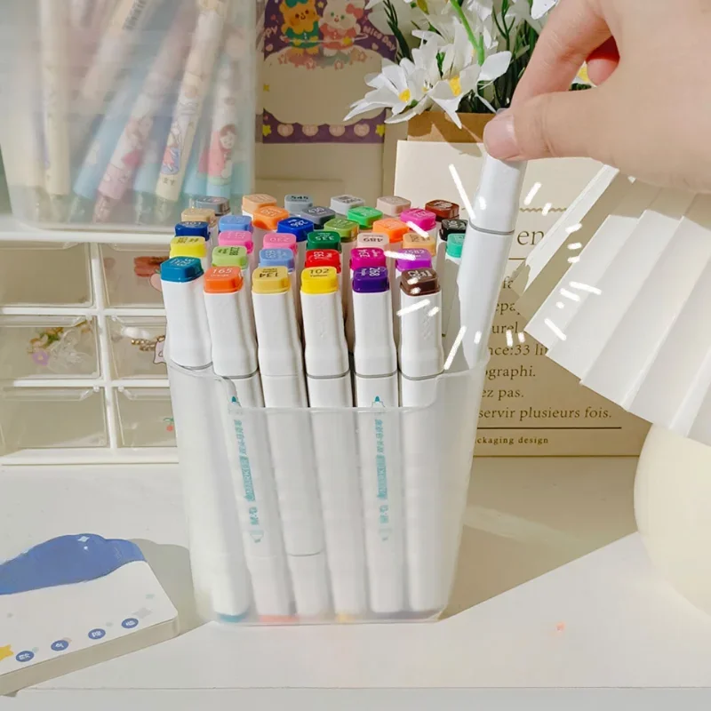 Große Kapazität Kunststoff Stift Halter Desktop Lagerung Schreibtisch Veranstalter Bleistift Display Tasse Einfache Schreibwaren Box Büro Zubehör