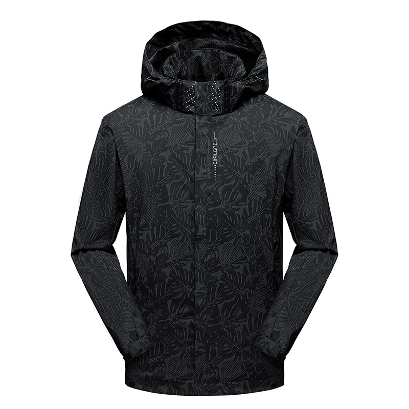 2025 jaqueta corta-vento impermeável casual masculina com zíper completo com capuz casaco para caminhadas ao ar livre para outono plus size
