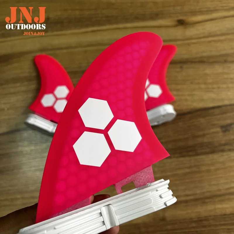 JNJ FCS II Pink Surfboard Fins Mf Medium G5 Large G7 Thruster Made Of Fiberglass And Honeycomb
