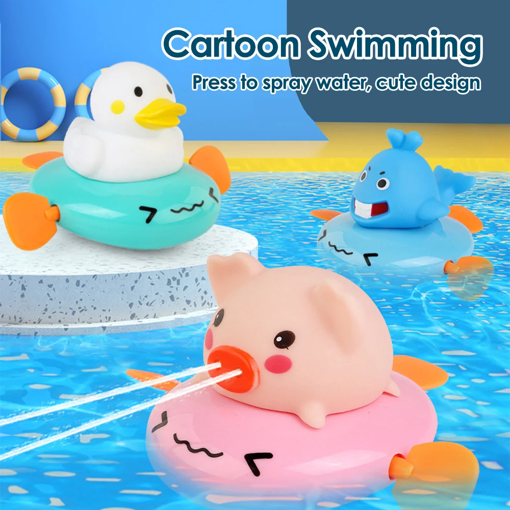 Brinquedo de banho do bebê, patos bonitos de banho, leitões vacas natação pulverização de água nuvens chuveiro brinquedo de banho para crianças brinquedo de jogo de água