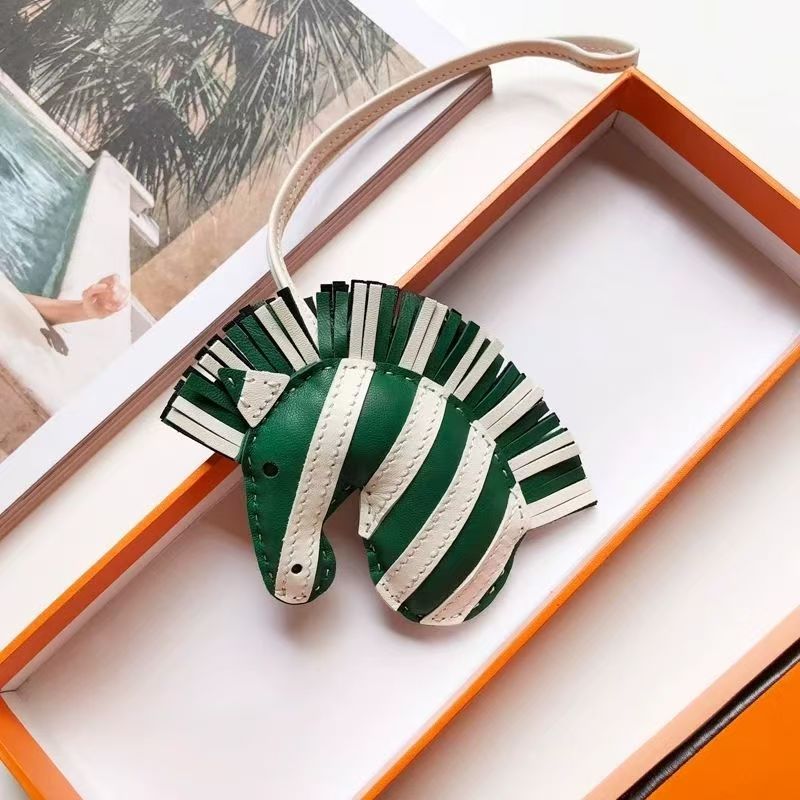 2025 Premium Zebra Pendant Unicorn Zebra Head Bag Pendant Sheepskin Leather Hand-sewn Pony Car Pendant Bag Premium Zebra Pendant
