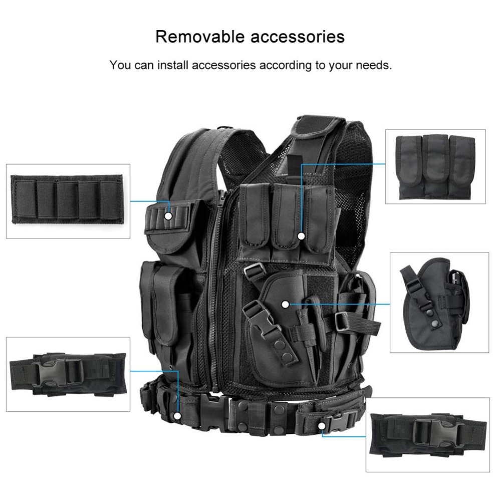 Einstellbare Molle Taktische Weste Sicherheit Kampf Körper Rüstung Westen Sicherheit Jagd Armee Outdoor CS Spiel Airsoft Training Jacke