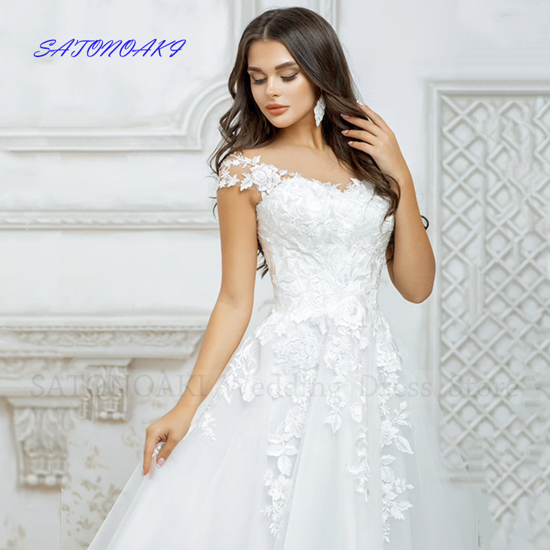 Vestidos De Novia elegante abito da sposa corto in pizzo con scollo a v manica con cappuccio al ginocchio Appliques abiti da sposa Robe Mariée Custom Made
