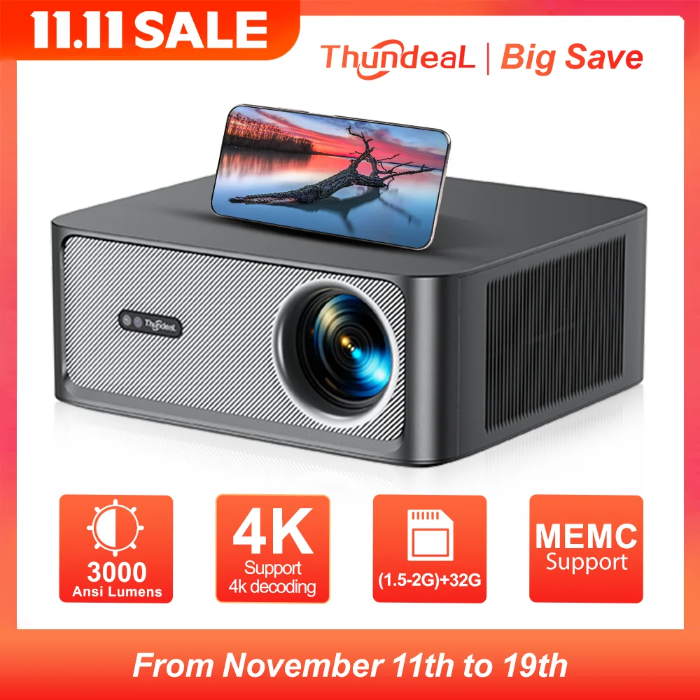 ThundeaL TD98Pro 2K 4K Full HD 1080P Портативный проектор с автофокусом Android WiFi Домашний кинотеатр Открытый игровой 3D-проектор видеонаблюдения проектор 4к проектор проектор для дома проектор для фильмов портативн