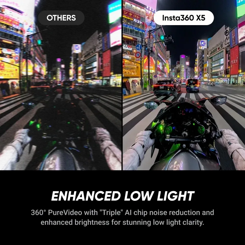 Insta360 X5 Waterproof 8K 360° Action Cam Lenses8K 30fps 360° Video X5 Action Camera Wind Guard 185mins New original