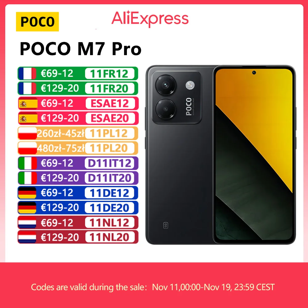 El más nuevo POCO M7 Pro 5G versión Global teléfono móvil dimensión 7025-Ultra 120Hz FHD + cuidado de los ojos pantalla AMOLED 5110mAh batería NFC