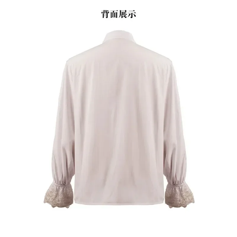 Mandylandy-camisas de vampiro para hombre, Tops renacentistas victorianos Steampunk, camisa con volantes, Tops medievales para disfraz de Halloween, ropa