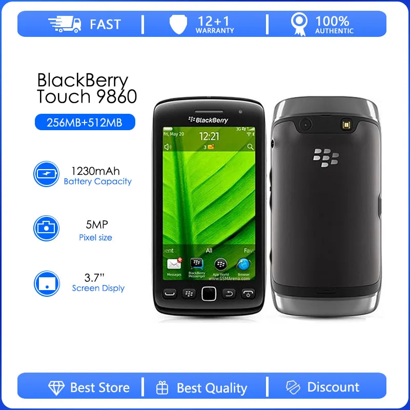 BlackBerry Torch 9860 Refurbished Chính Hãng Điện Thoại Di Động 3.7 Inch Hệ Điều Hành Blackberry OS 5MP Camera 768MB RAM 4GB ROM 720P 480x800