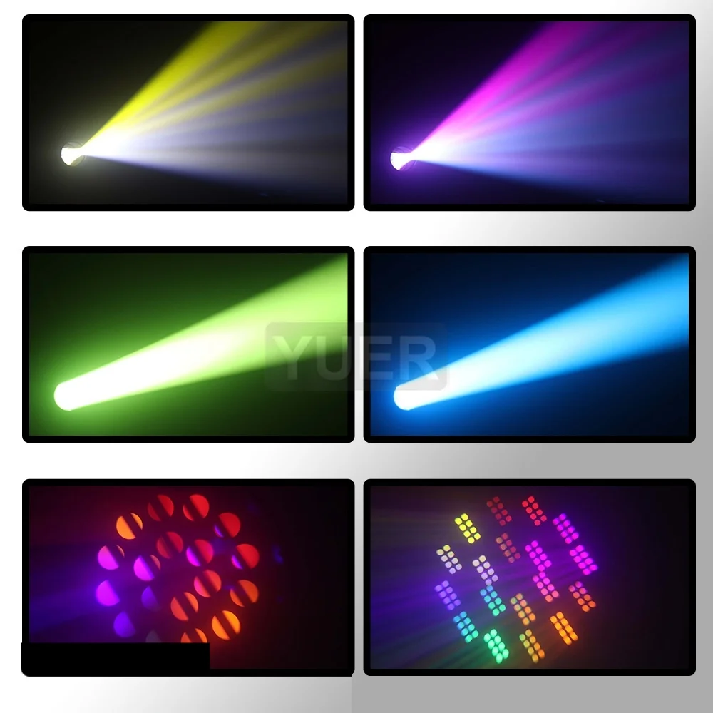 2 sztuk/partia LED z pierścieniem reflektor z ruchomą głowicą 200W wiązka + punkt + 18 obrotowych pryzmatów + efekt tęczy Dmx efekt światła scenicznego światło Disco Dj