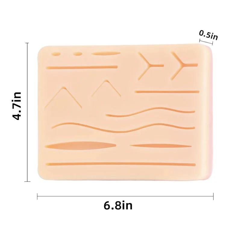 Modello di sutura traumatico per pratica di sutura Modello di sutura traumatica con ferita in silicone Riutilizzabile per sutura chirurgica Annodatura Modello didattico in silicone