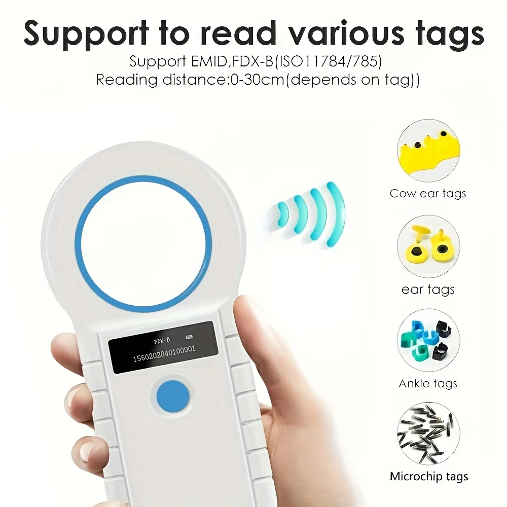 블루투스/USB 동물 태그 리더 RFID 리더 귀 태그 리더 애완 동물 칩 스캐너 개 고양이 소 양을위한 애완 동물 마이크로 칩 리더