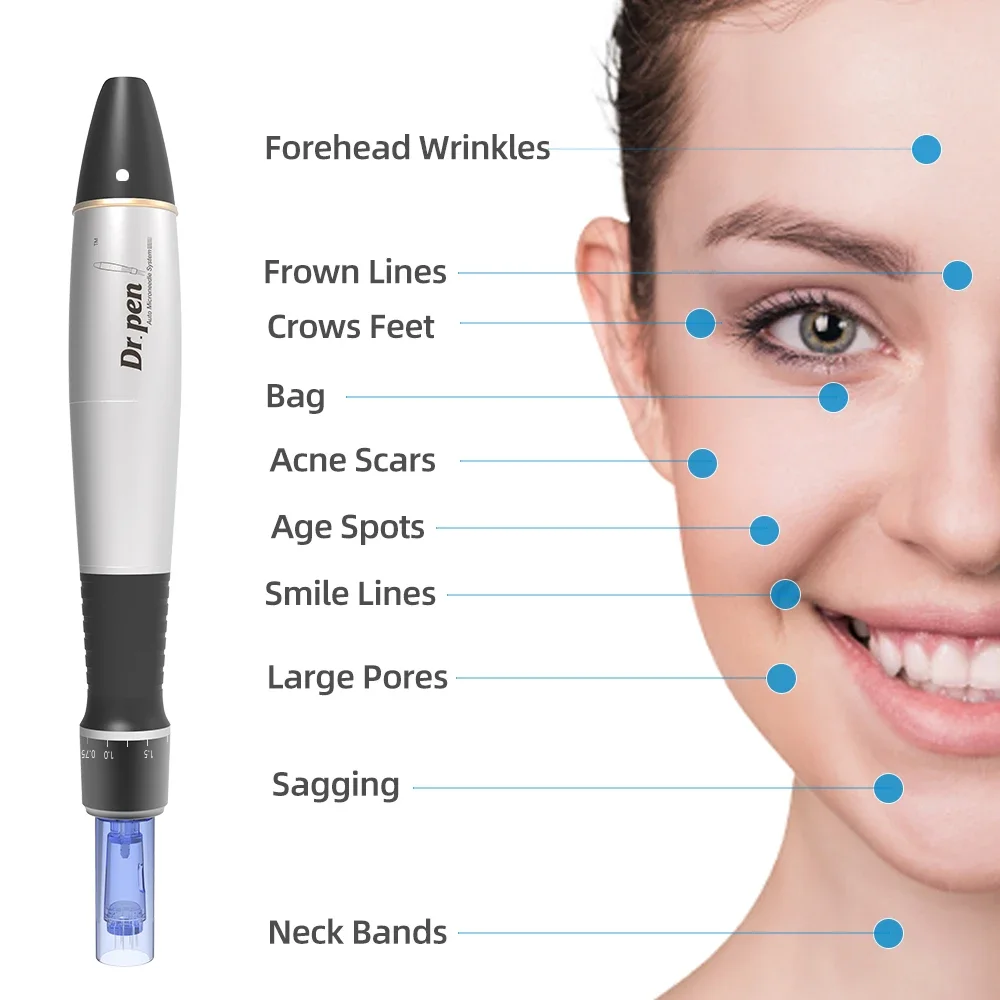 Dr.pen A1ปากกาไฟฟ้าปากกาแต้มสิวเข็มขนาดเล็กแบบไร้สาย/สาย Mesotherapy MTS อุปกรณ์สัก PMU Ultima-A1การดูแลผิว c/w
