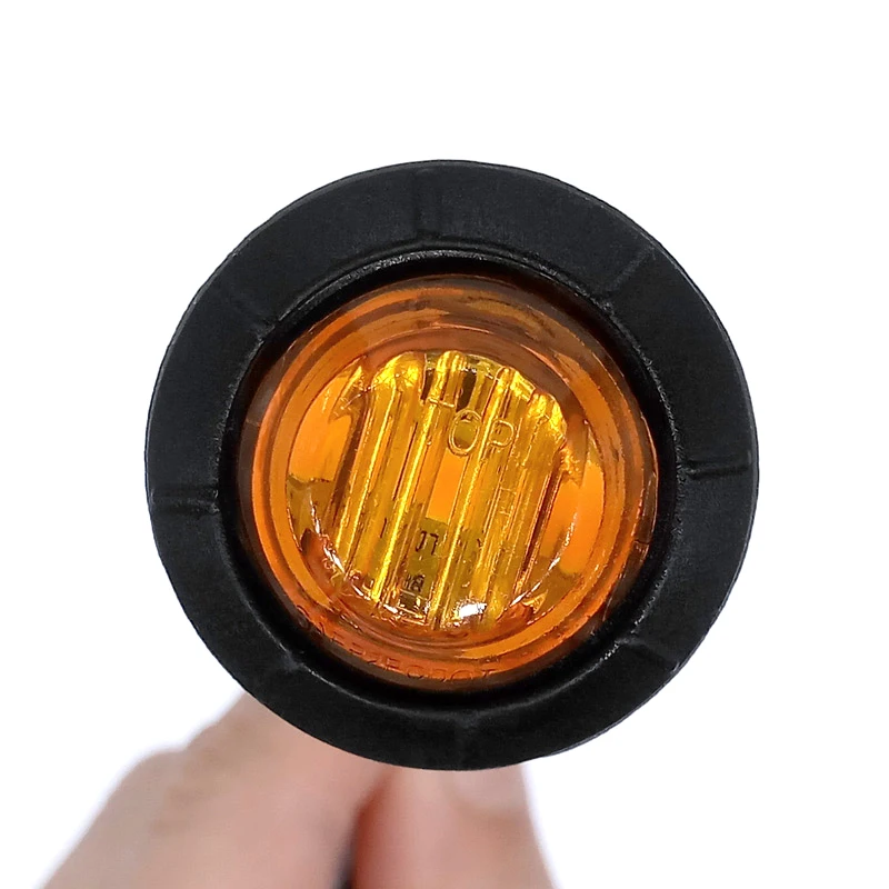 Luces de posición laterales redondas para remolque de 12V, LED impermeables para luces de liquidación de camiones, lámpara de señal de giro para camión