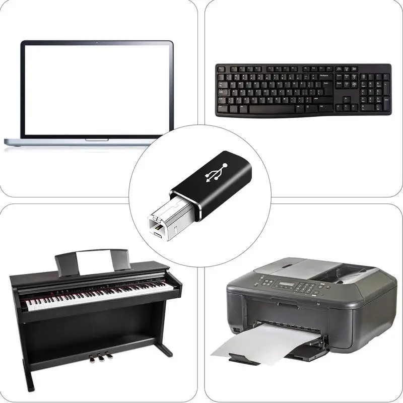 Clearance_USB 2,0 adaptador de impresora USB tipo C a tipo B macho para impresora disco duro Base máquina de Fax escáner USB 2,0 tipo C impresión