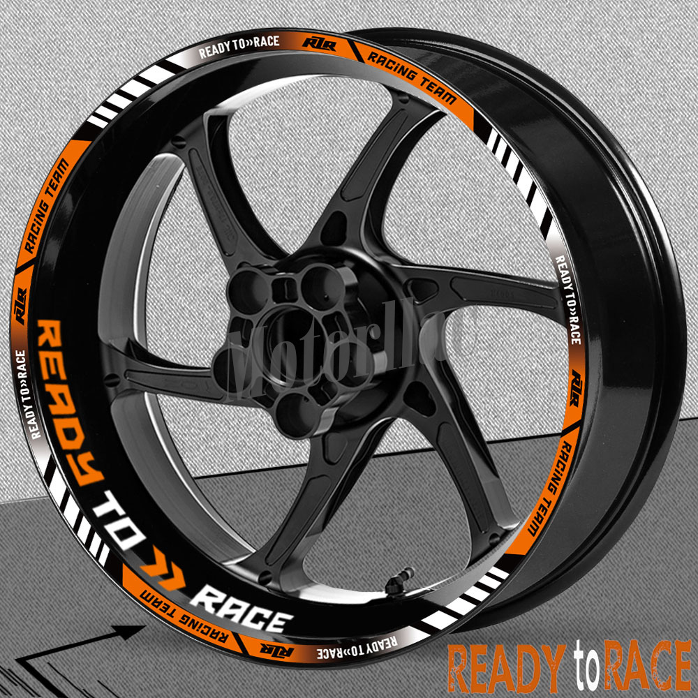 Adesivo refletivo para roda de motocicleta, adesivo listrado para aro, pronto para corrida, acessórios à prova d'água para ktm duke 390/690/890/1290
