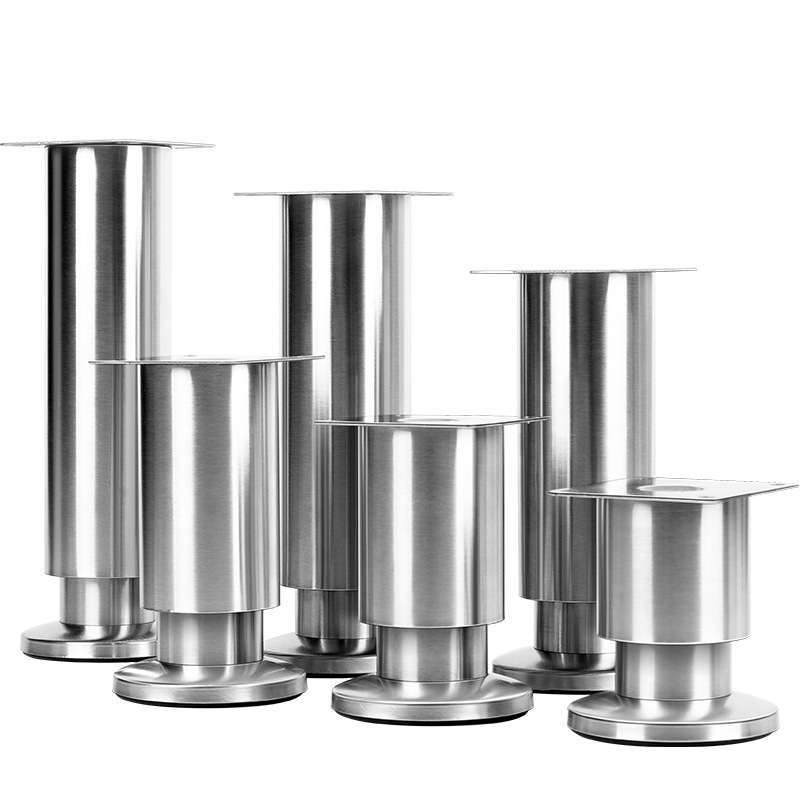 4PCS Height Adjustable Stainless Steel Furniture Feet Legs Kitchen Cabinet Sofa Legs Round Stand furniture leg