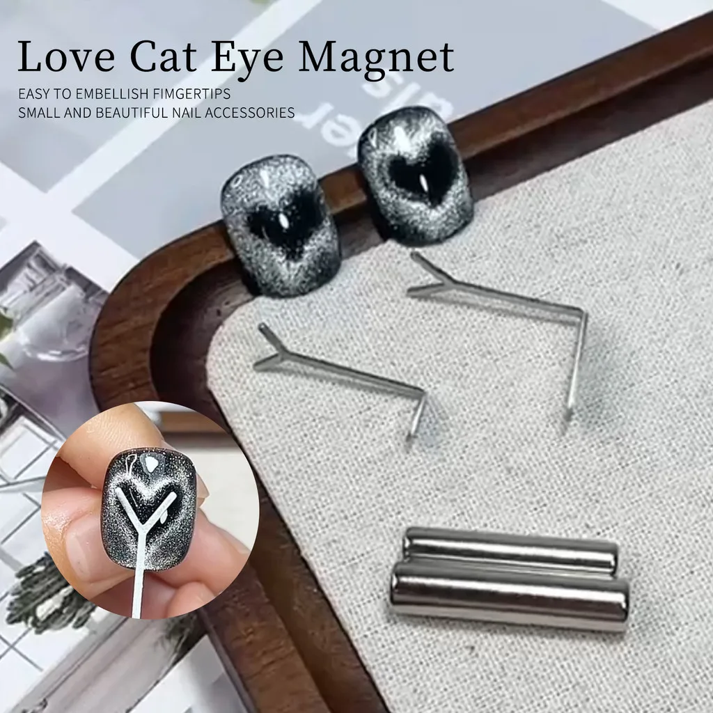 Herramienta auxiliar magnética en forma de corazón de amor, 1/2/4 unidades, para combinar con imán para uñas, chupar ojos de gato, formas de corazón, efecto de Gel para uñas, herramienta DIY