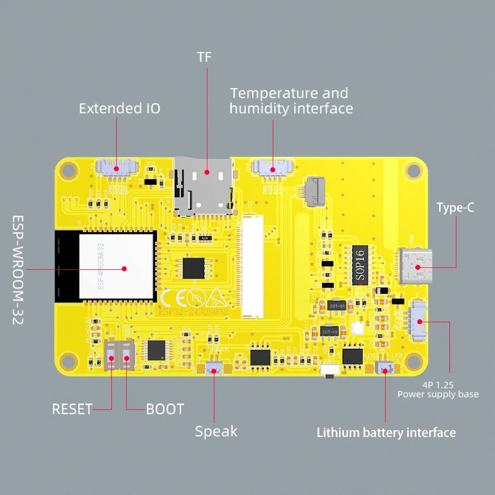 ESP32 Arduino LVGL WIFI & Bluetooth Entwicklungsboard 3,2" 240*320 IPS Smart Display Bildschirm 3,2 Zoll IPS LCD TFT Modul Touch
