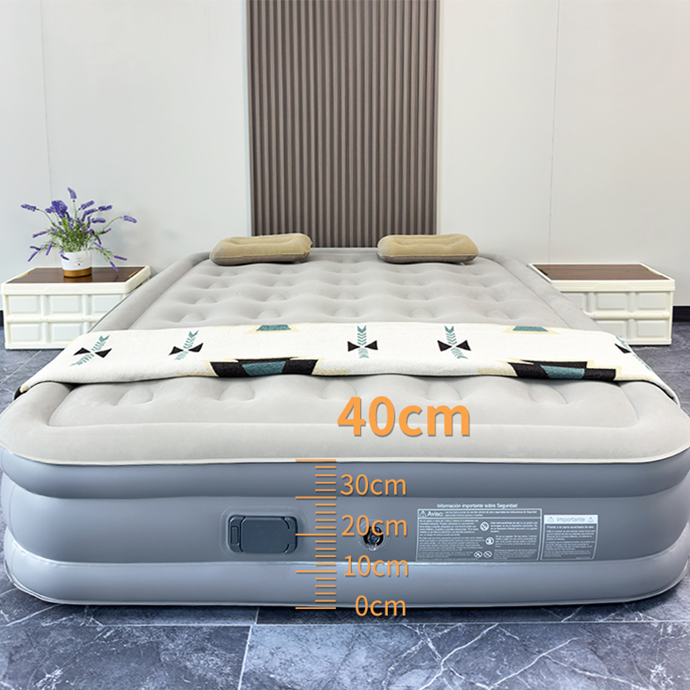 Luxury Air Mattress with Built in Pump Queen Size Inflatable Mattress for Home Camping Fully Automatic Air Cushion Bed On Floor