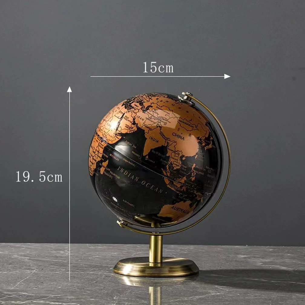 English Retro Globe 19X15CM Ornaments Creative Luxury Globe Modeling Vintage Home Office Wine Cabinet Decoration Bookcase Light