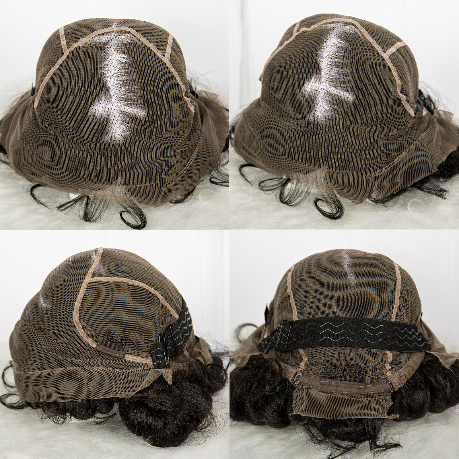 Cor natural 6 Polegada transparente cheio de renda trançada perucas curto bonito artesanal bantu sintético trançado perucas de renda sem nós tranças peruca