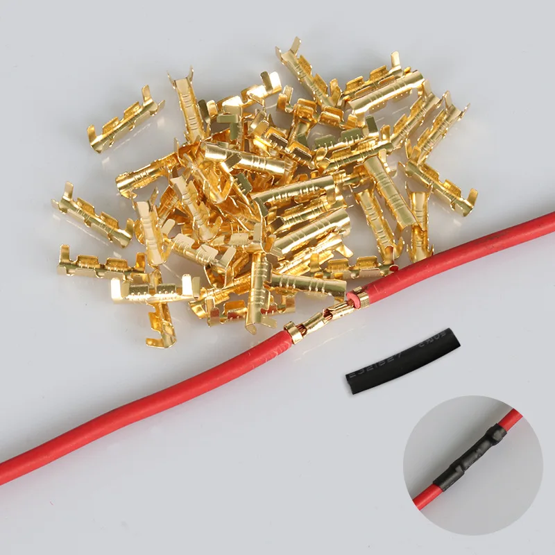 Set di connettori per cavi elettrici a forma di U Set di terminali a crimpare per blocco cavo di cablaggio rapido 0,5-1,5 mm2 con kit di tubi termorestringenti