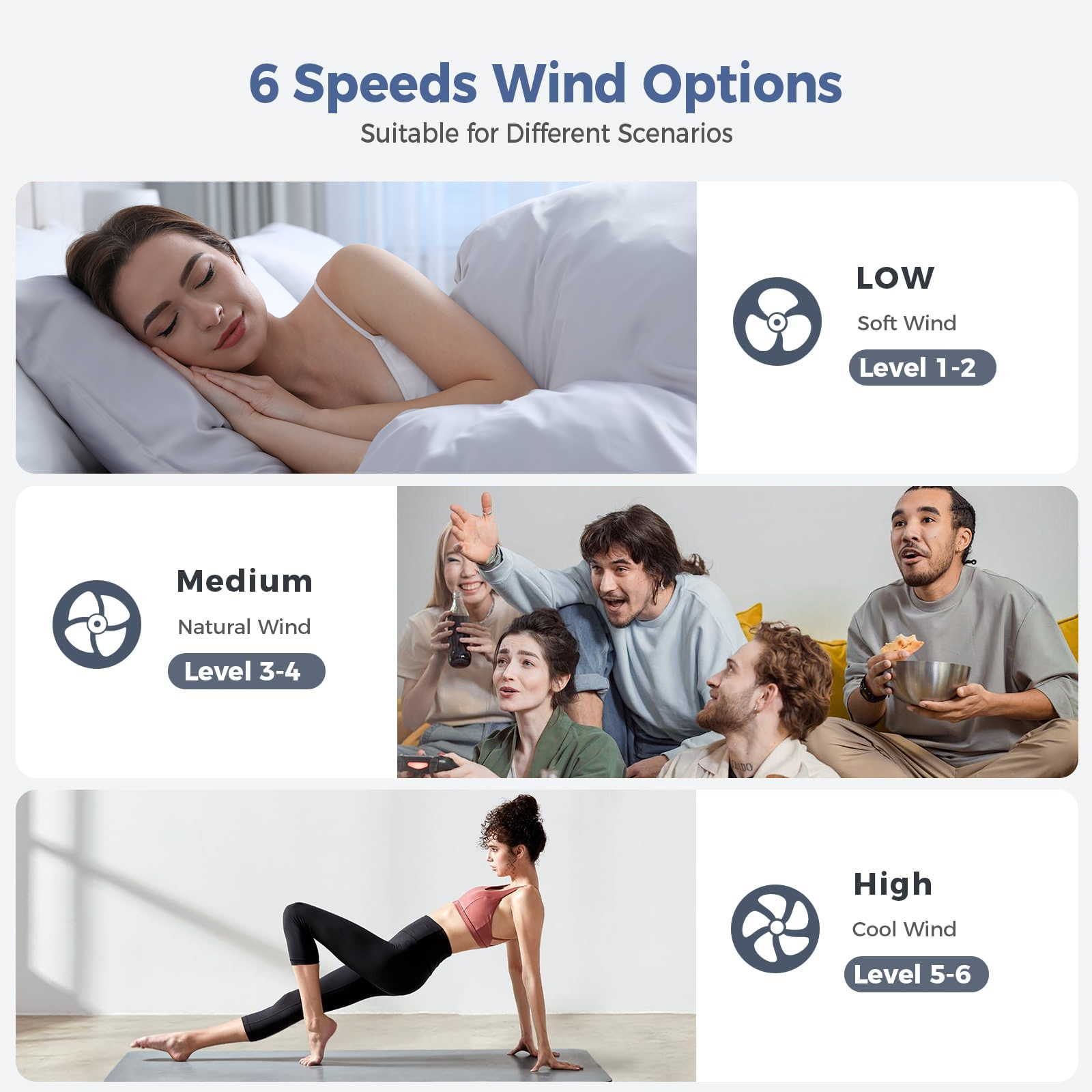 48cm Ceiling Fan Light, Thin Silent Ceiling Fan with Remote Control, Unlimited Dimming, 6-speed Adjustment, Bedroom Living Room