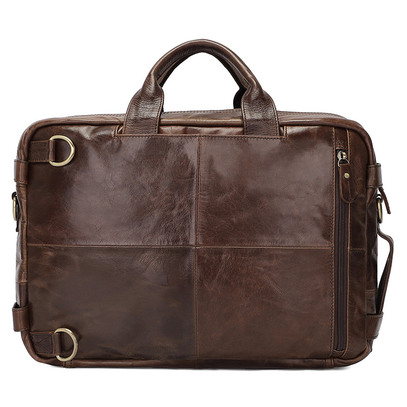 Formale Markendesigner-Aktentasche aus schwarzem Leder, Umhängetasche für Laptop, Notebook-Tasche, echtes Leder, Tragetasche, Rucksack, 3-in-1