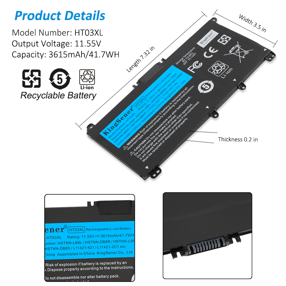 KingSener HT03XL Pin Cho Pavilion HP 14-CE0025TU 14-CE0034TX 15-CS0037T 250 255 G7 HSTNN-LB8L L11421-421 HSTNN-LB8M/DB8R