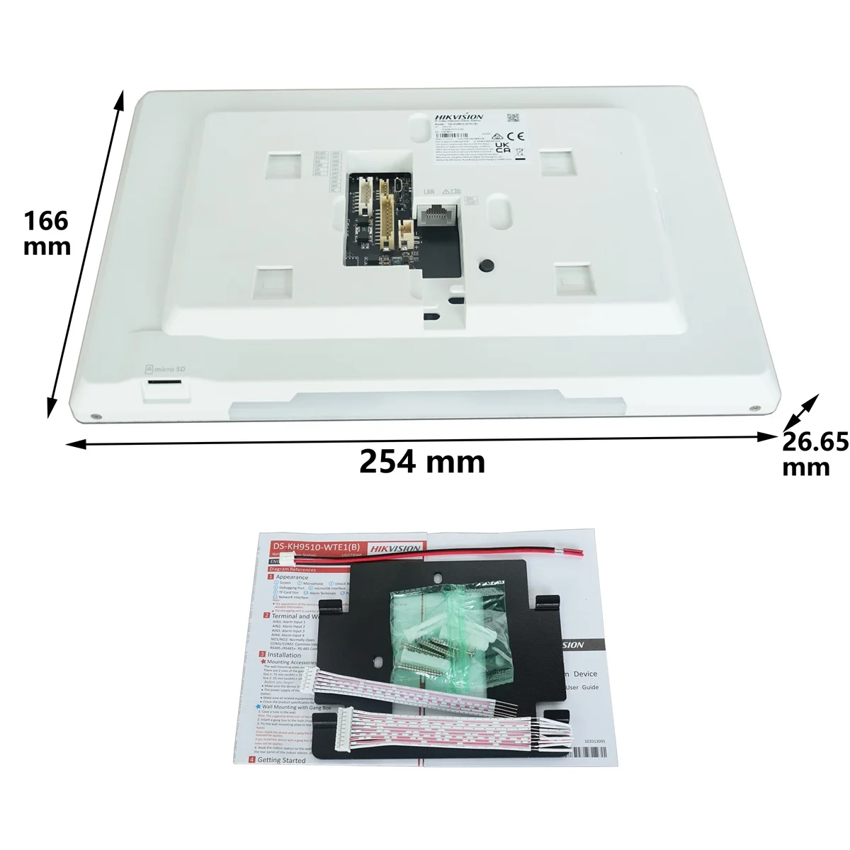 Wersja międzynarodowa HIKVISION 10-calowy monitor wewnętrzny DS-KH9510-WTE1(B), 802.3af POE, aplikacja Hik-connect, WiFi, wideodomofon