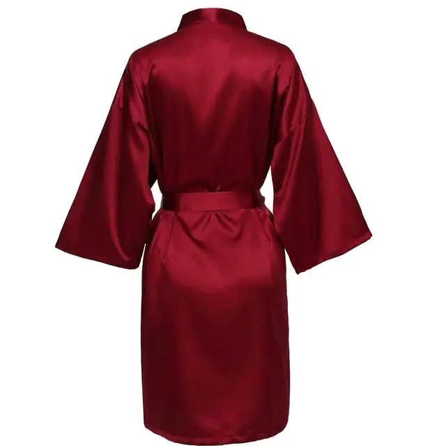 งานแต่งงานทีมเจ้าสาว Robe ไม่มีตัวอักษรกิโมโนซาตินชุดนอนเพื่อนเจ้าสาวธรรมดาเสื้อคลุมอาบน้ํา SP088