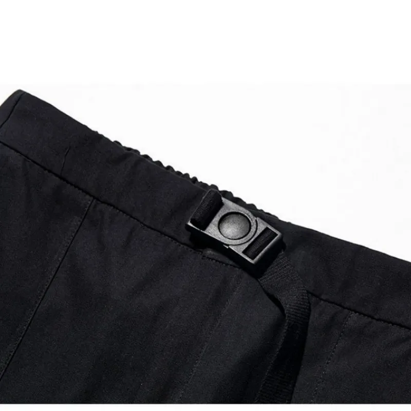 Prowow ฤดูใบไม้ผลิฤดูใบไม้ร่วงผู้ชายใหม่ Hip-Hop สไตล์กางเกงกีฬาสีดํา Harem Overalls Multi-Pocket ริบบิ้น Casual Streetwear